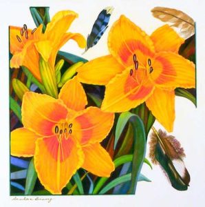 DAY LILIES color pigment pencil 20X20 in. Archives